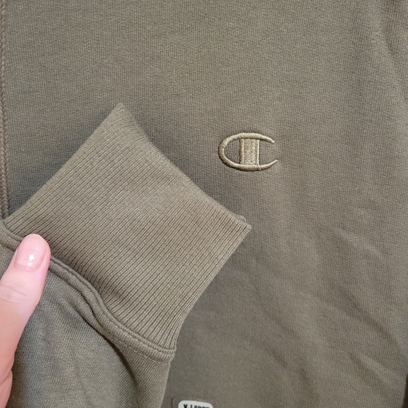 NWT Champion Men's Powerblend Fleece Hoodie Cargo Olive XL - Picture 8 of 11
